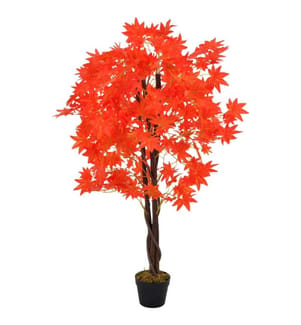 Künstliche Pflanze Ahornbaum mit Topf Rot 120 cm