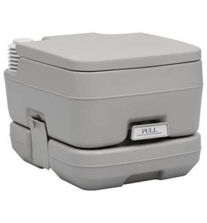 Tragbare Campingtoilette Grau 10 + 10 L