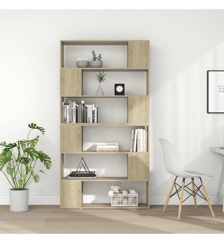 Bücherregal Raumteiler Sonoma-Eiche 100x24x188 cm