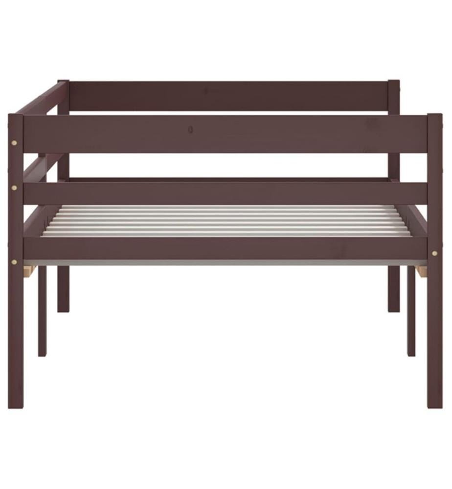 Cadre de lit Marron foncé Bois de pin massif 90x200 cm