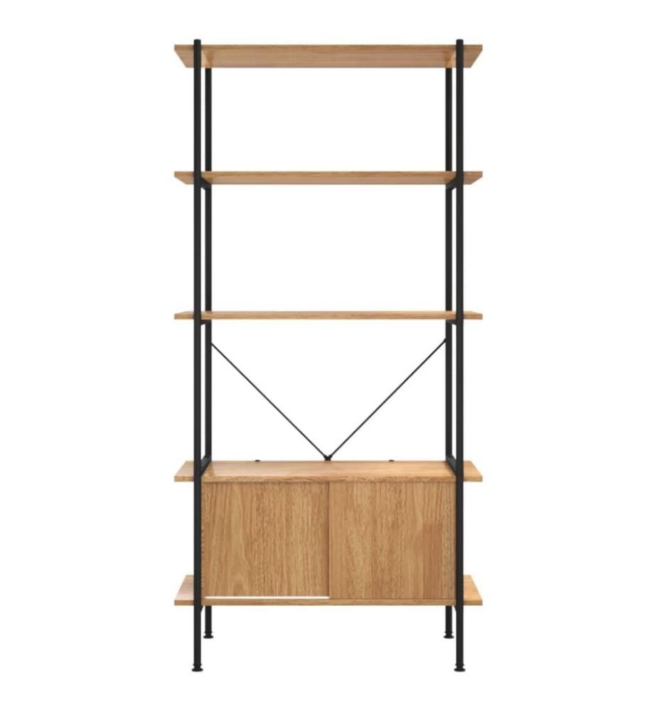 Regal mit 5 Böden und Schrank 80x40x163 cm Stahl Holzwerkstoff