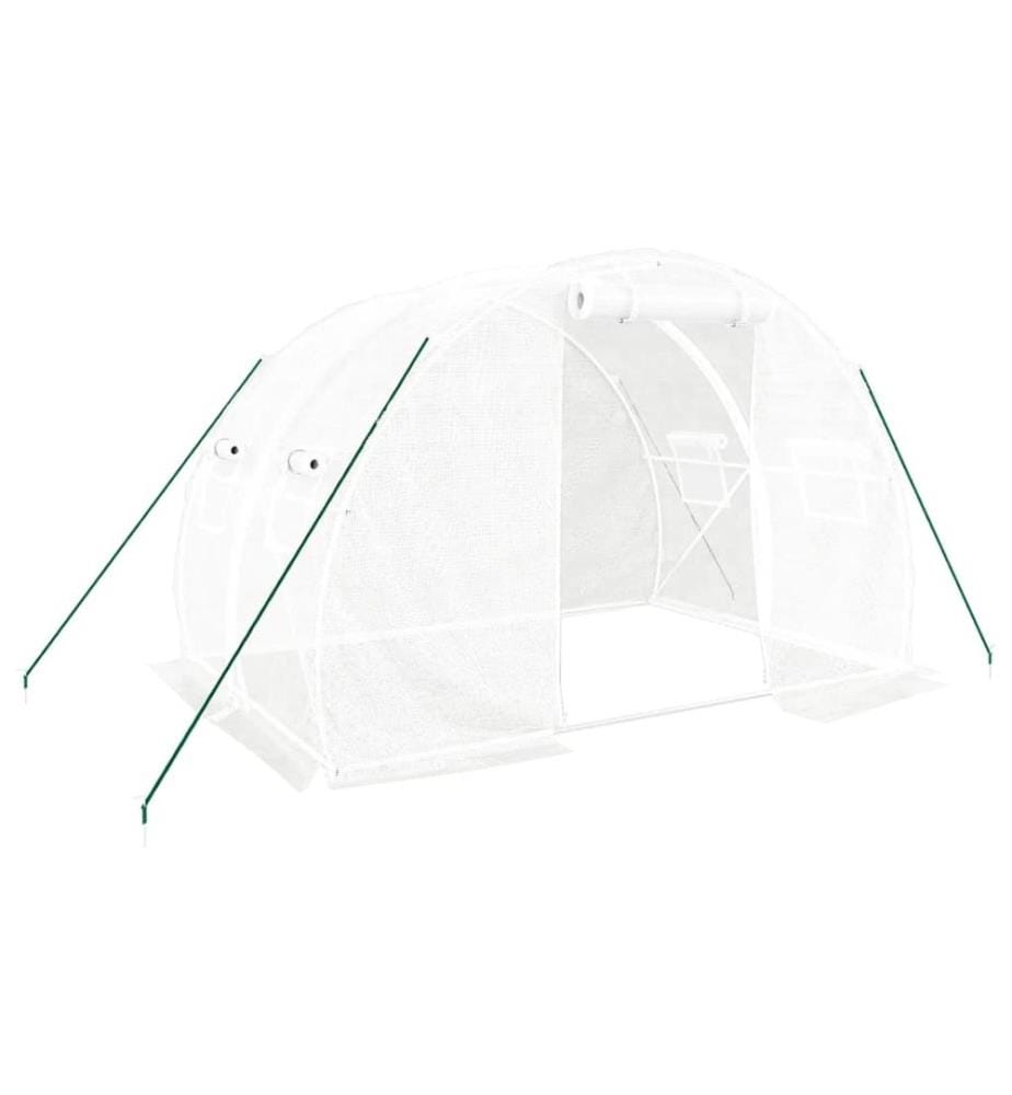Gewächshaus mit Stahlrahmen Weiss 6 m² 3x2x2 m
