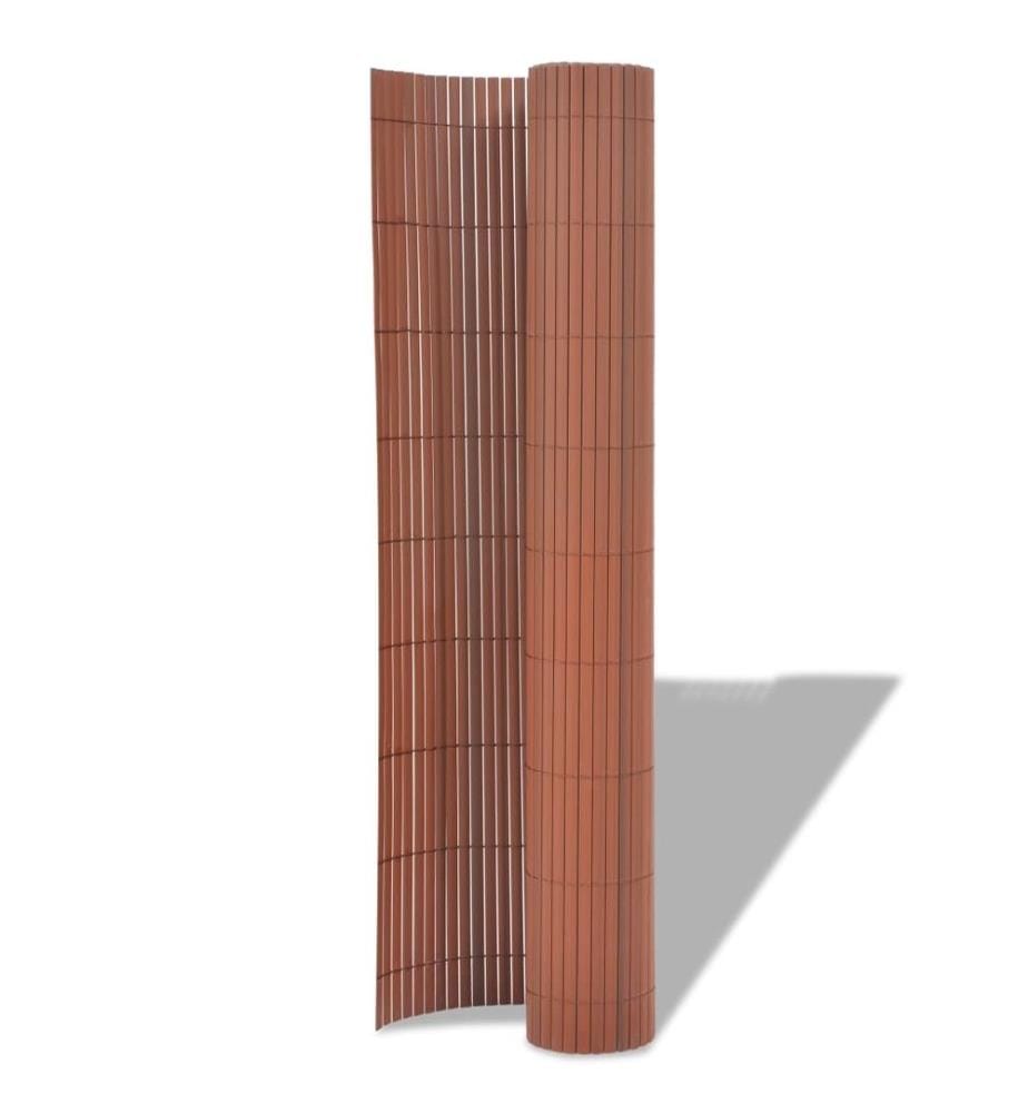Gartenzaun Doppelseitig PVC 90 x 500 cm Braun