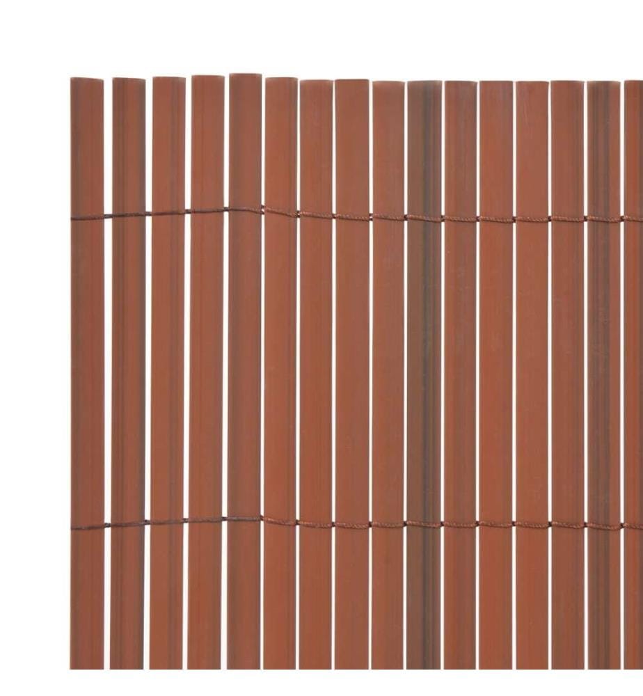 Gartenzaun Doppelseitig PVC 90 x 500 cm Braun