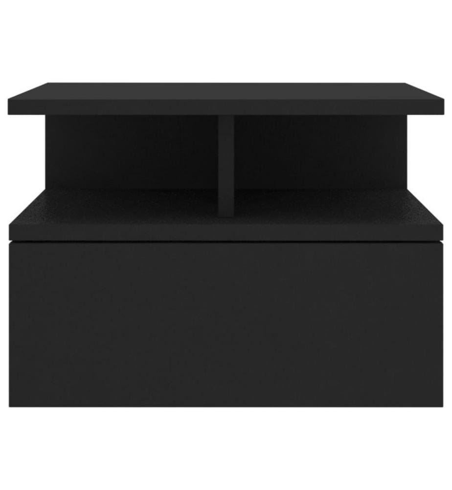 Tables de chevet flottantes 2 pcs Noir 40x31x27 cm Aggloméré