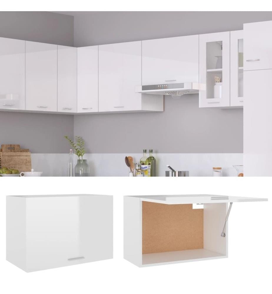 Hängeschrank Hochglanz-Weiss 60x31x40 cm Holzwerkstoff