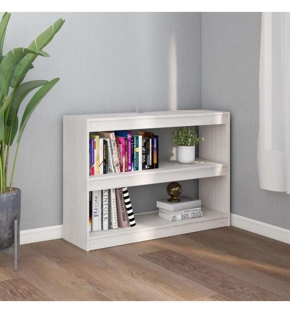 Bibliothèque/Séparateur de pièce Blanc 100x30x71,5cm Pin massif