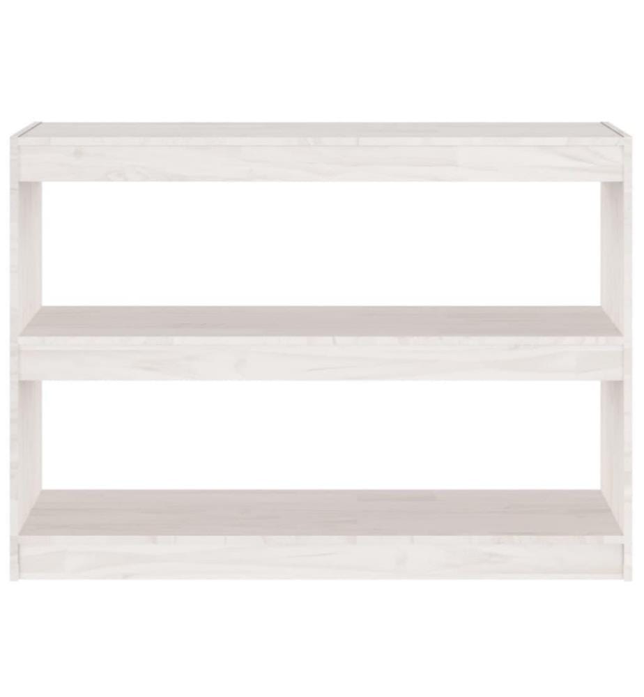 Bibliothèque/Séparateur de pièce Blanc 100x30x71,5cm Pin massif