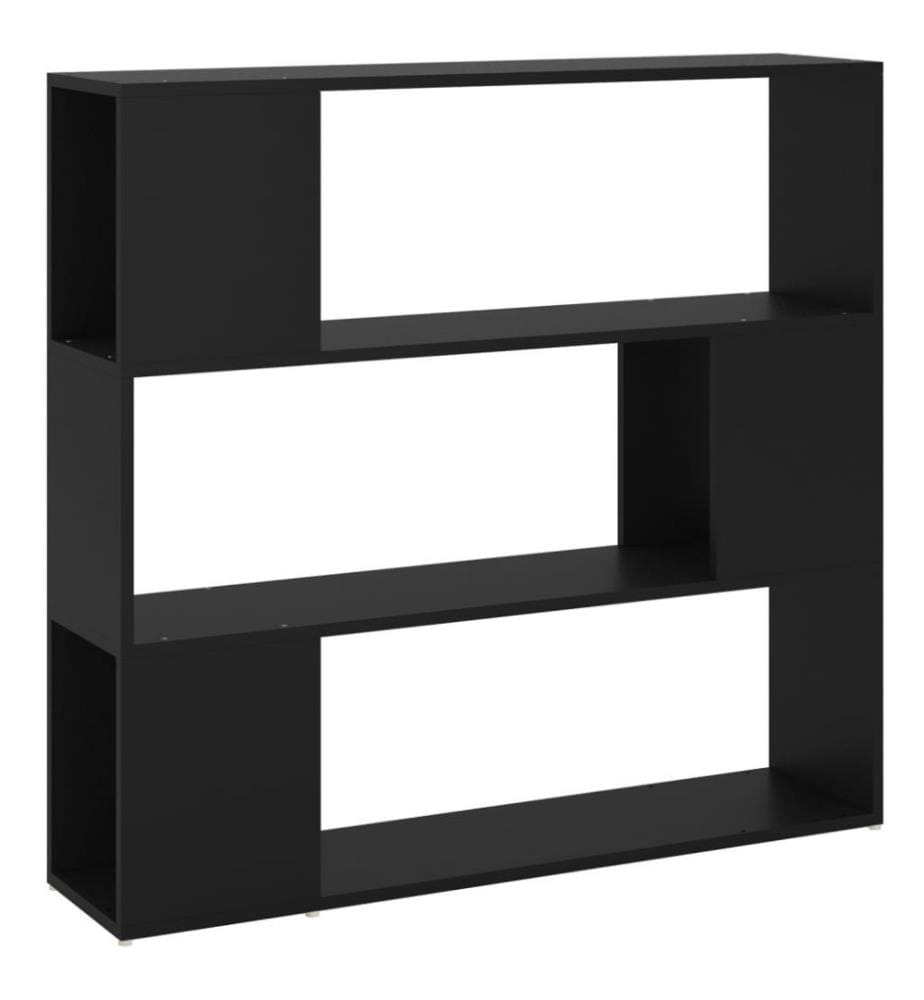 Bücherregal Raumteiler Schwarz 100x24x94 cm