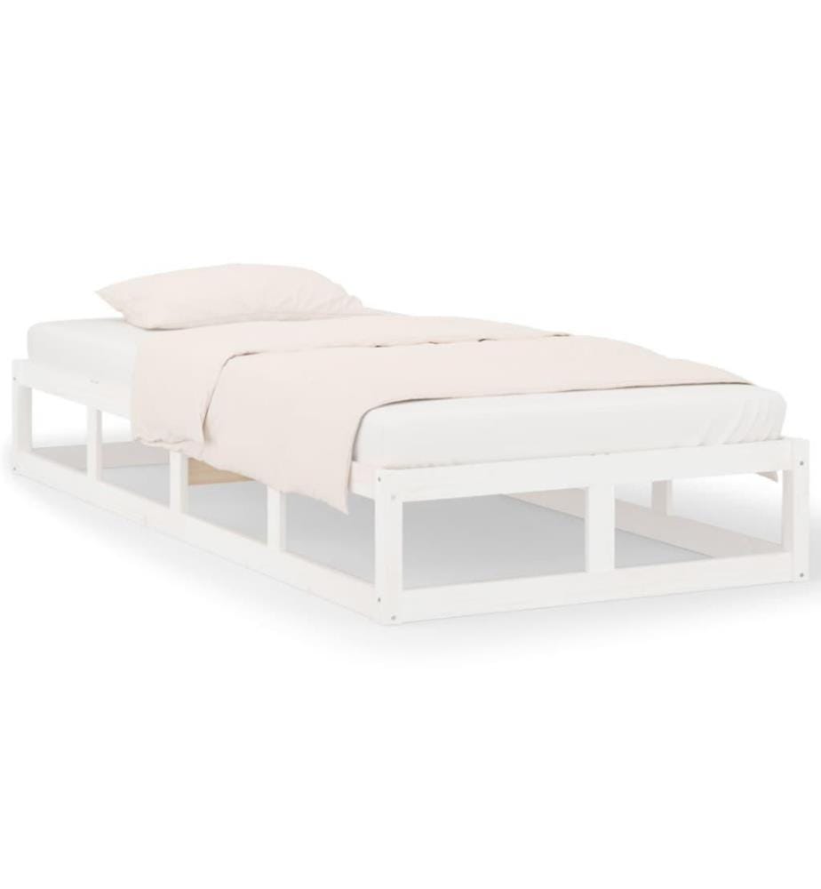 Cadre de lit Blanc 90x200 cm Bois massif