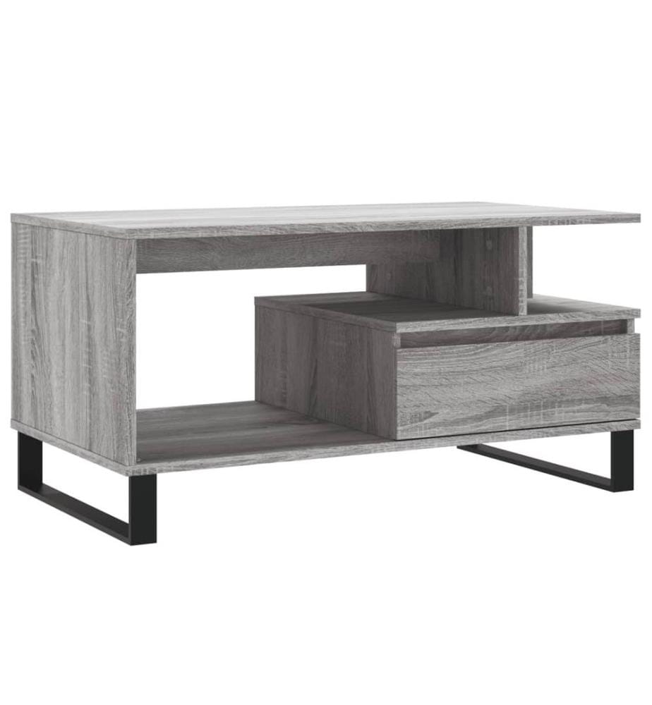 Table basse Sonoma gris 90x49x45 cm Bois d'ingénierie