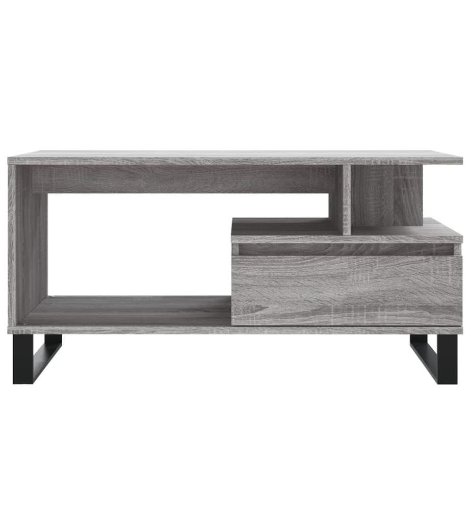 Table basse Sonoma gris 90x49x45 cm Bois d'ingénierie