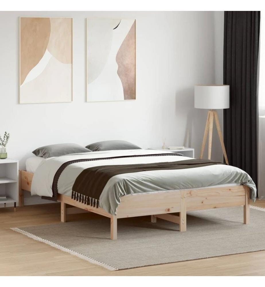 Cadre de lit 120x190 cm Bois de pin massif