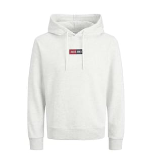 Hoodie - White-Melange