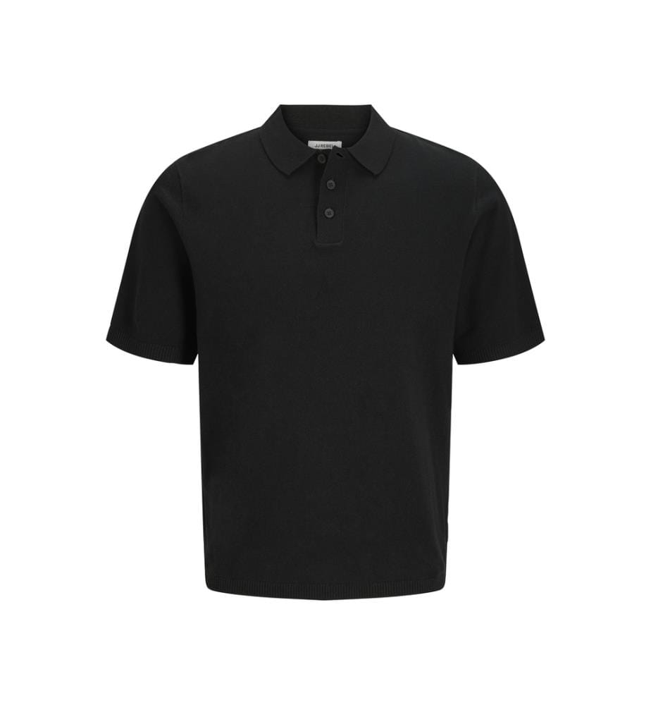 Polo-Shirt aus Strick - Schwarz