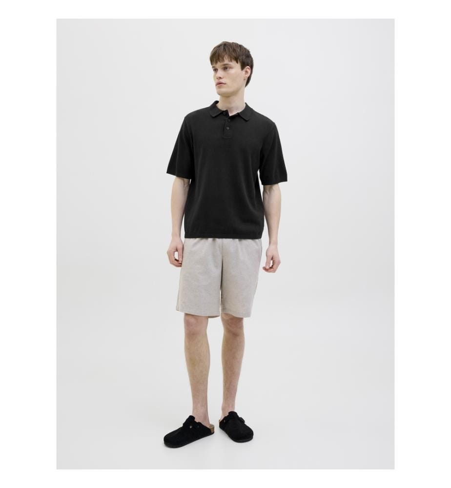 Polo-Shirt aus Strick - Schwarz