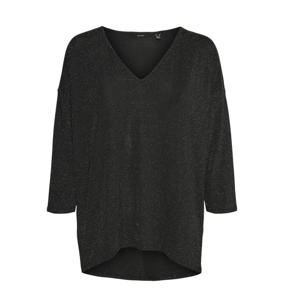 Top - Lurex nero argento