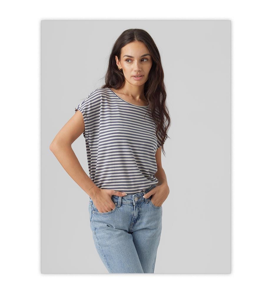 Gestreiftes T-Shirt - Blau