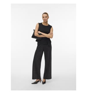 Weite Hose mit Pailletten – Schwarz