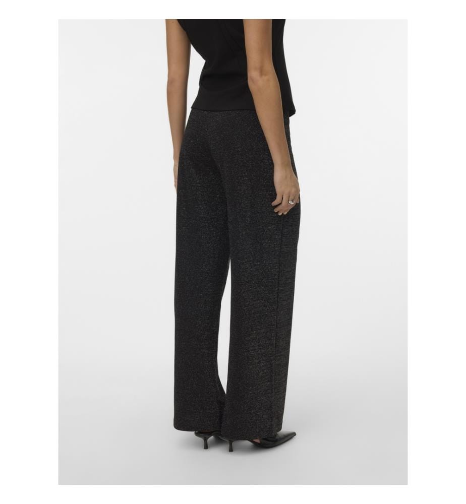 Weite Hose mit Pailletten – Schwarz