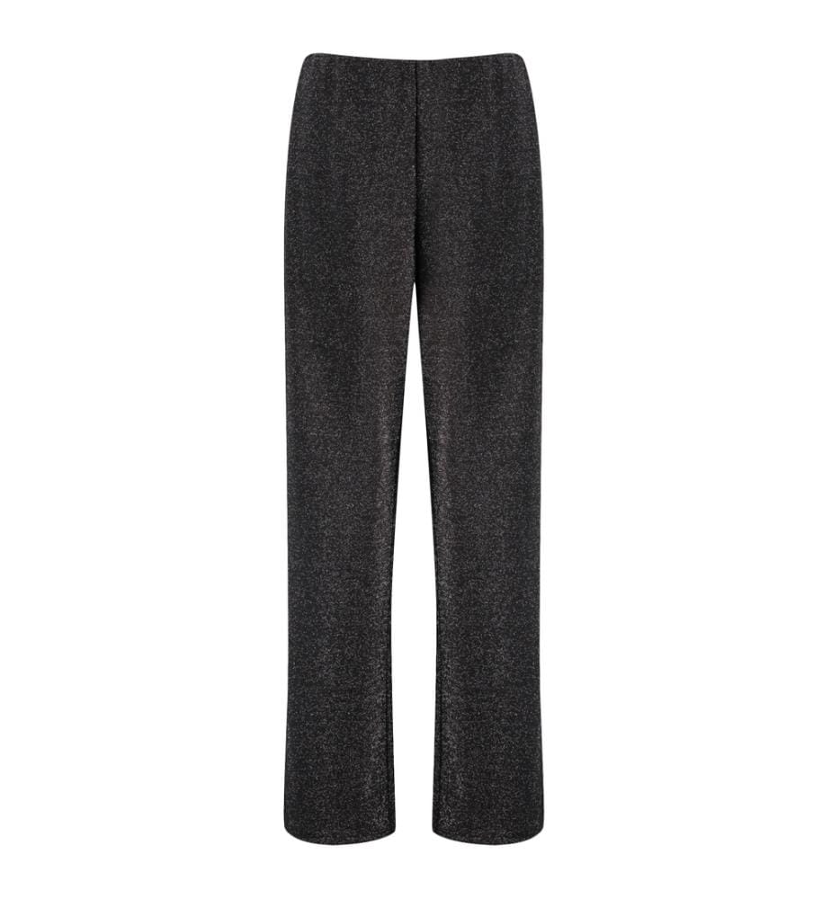 Weite Hose mit Pailletten – Schwarz