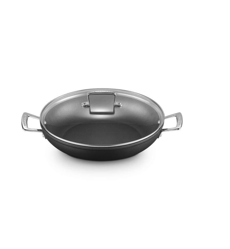 Sauteuse Provençale Anti-Adhérente Les Forgées avec Couvercle en Verre