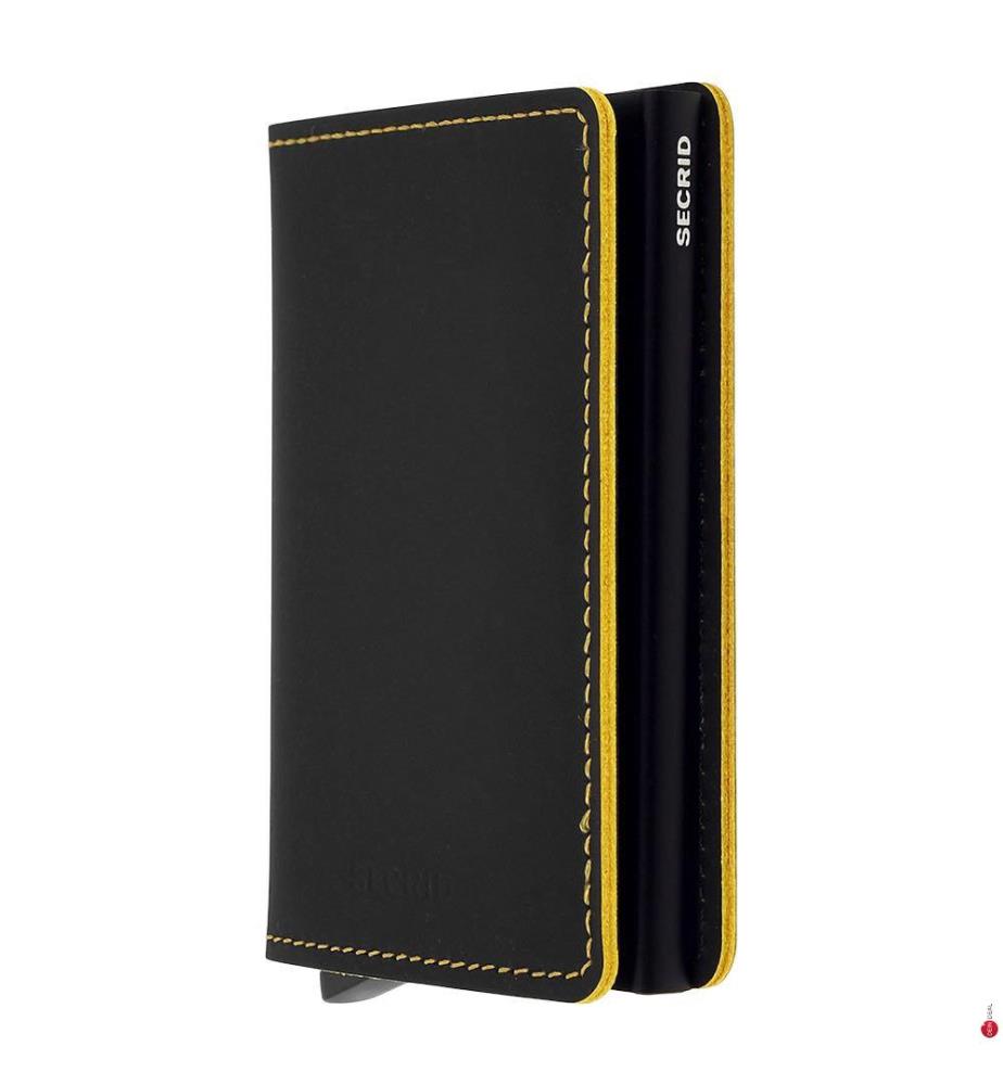 Slimwallet Kartenetui - Ockerschwarz matt