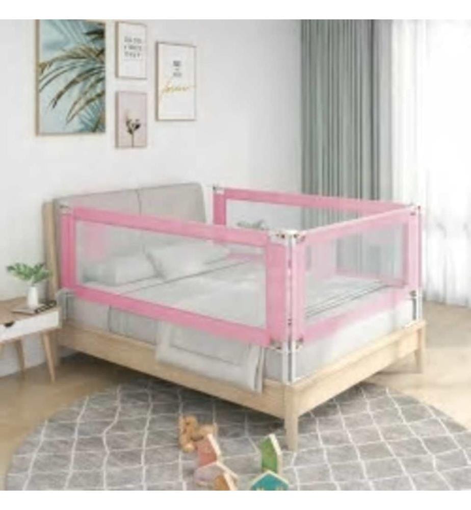 Kleinkind-Bettschutzgitter Rosa 140x25 cm Stoff