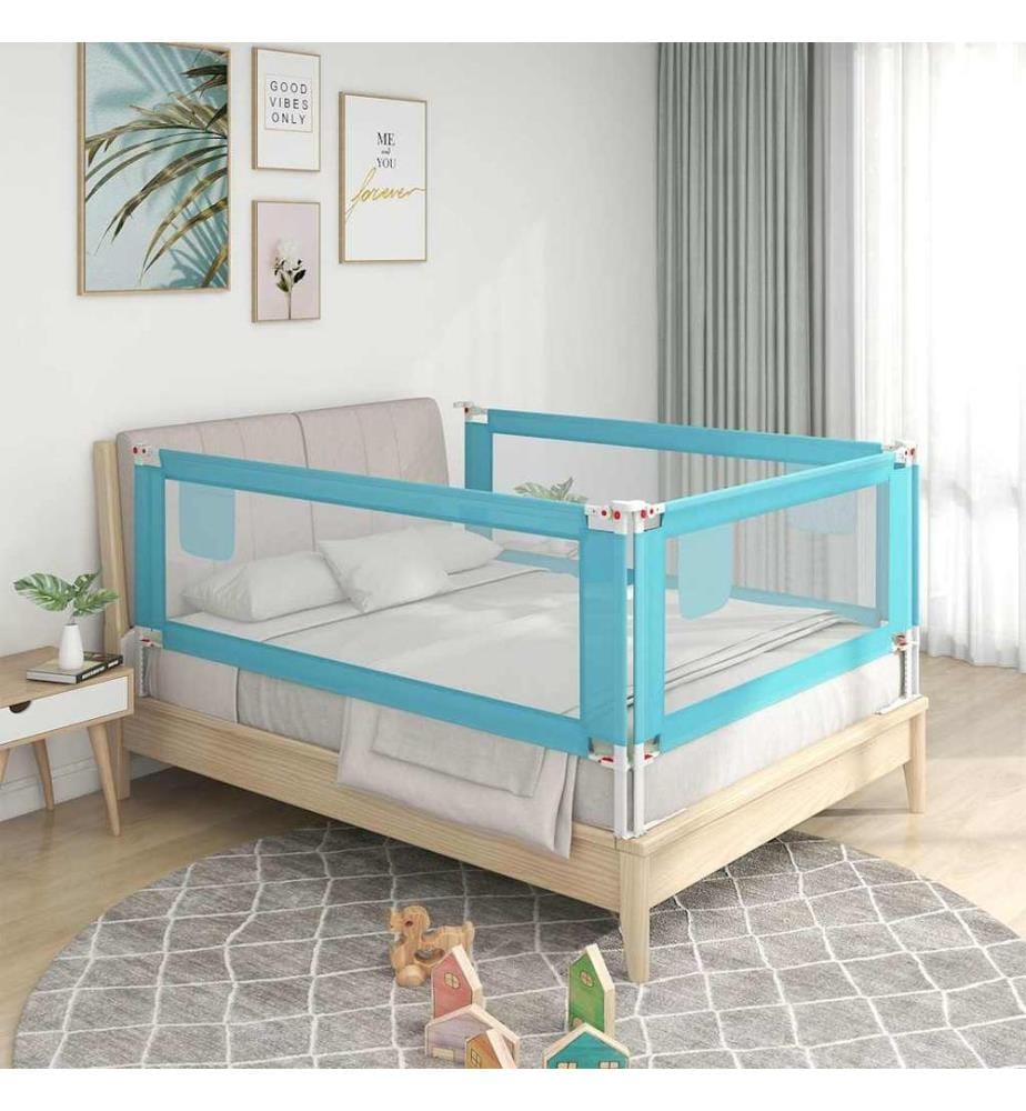Kleinkind-Bettschutzgitter Blau 180x25 cm Stoff