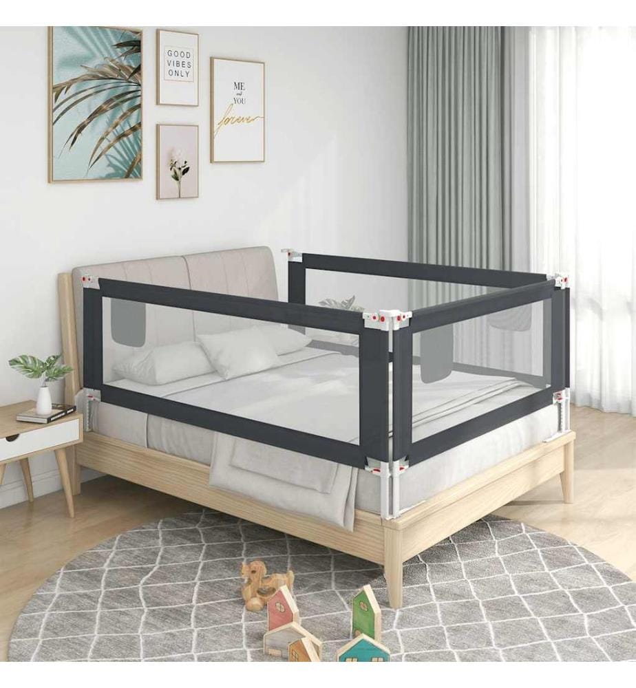 Kleinkind-Bettschutzgitter Dunkelgrau 150x25 cm Stoff