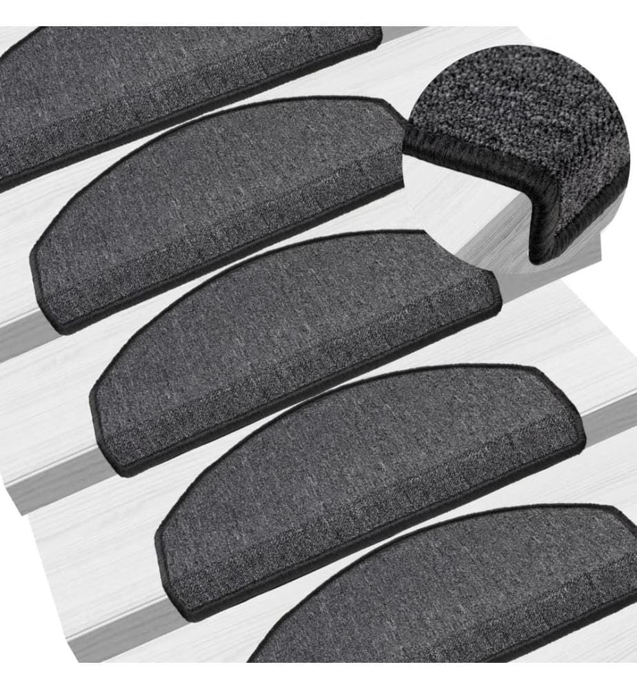 Stufenmatten 15 Stk. 65x24x4 cm Anthrazit Halbrund Gross