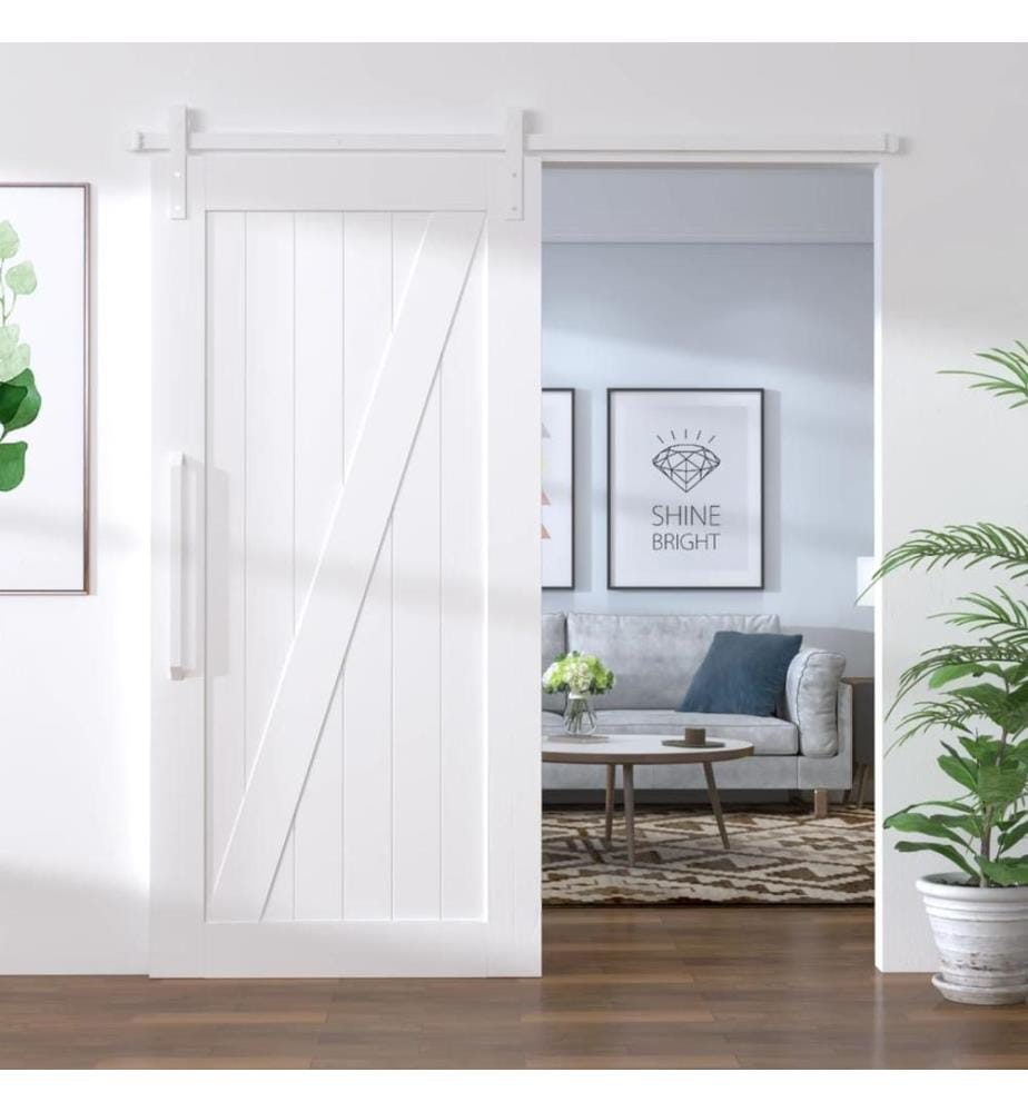 Schiebetürbeschlag 200 cm Stahl Weiss
