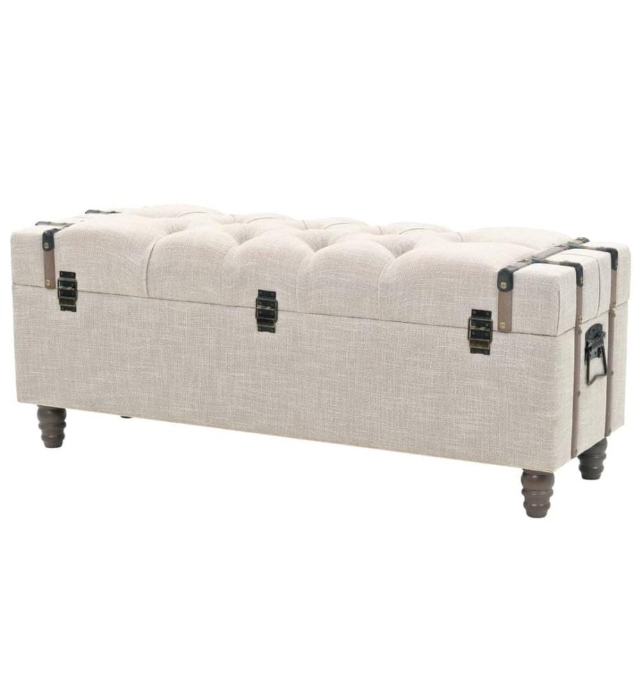 Aufbewahrungsbank-Set 3-tlg. Massivholz und Stahl 112x37x45 cm