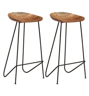 Barhocker 2 Stk. Massivholz Akazie