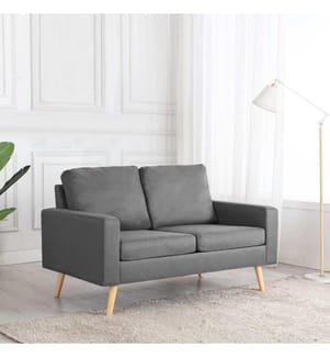 2-Sitzer-Sofa Hellgrau Stoff