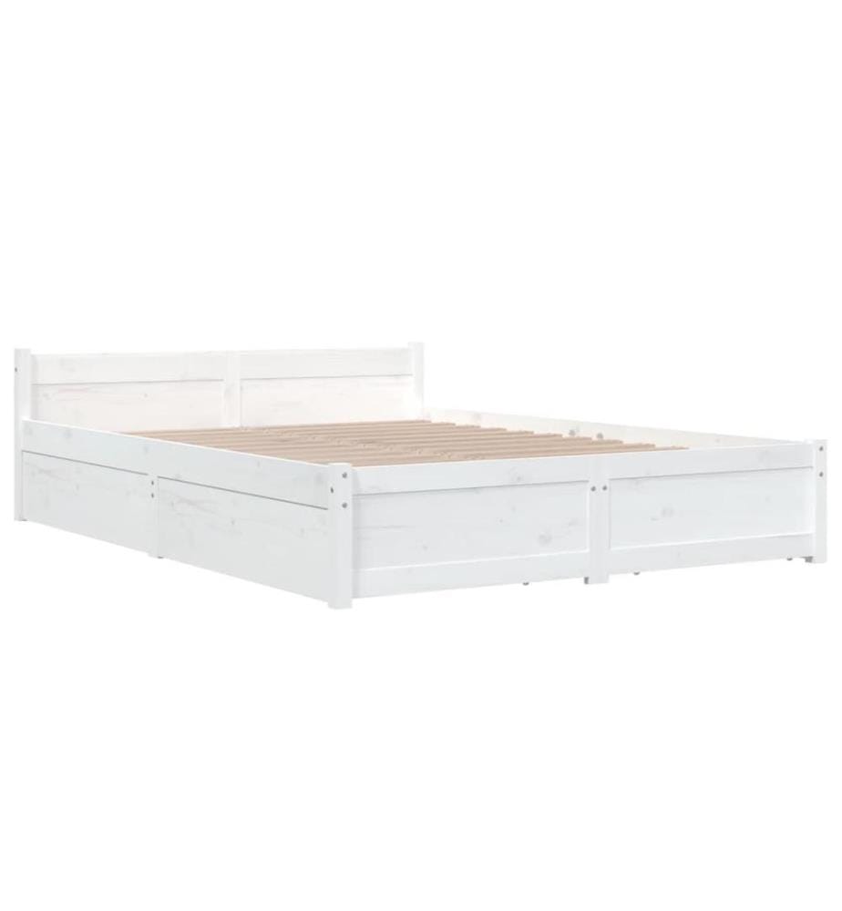 Bett mit Schubladen Weiss 120x200 cm