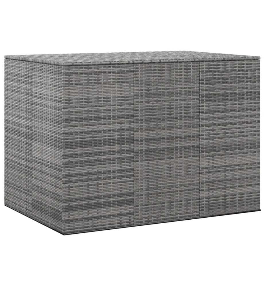 Garten-Kissenbox PE Rattan 145x100x103 cm Grau