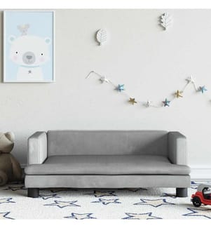 Kindersofa Hellgrau 80x45x30 cm Samt