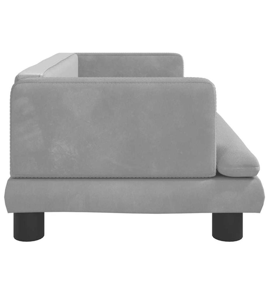 Kindersofa Hellgrau 80x45x30 cm Samt