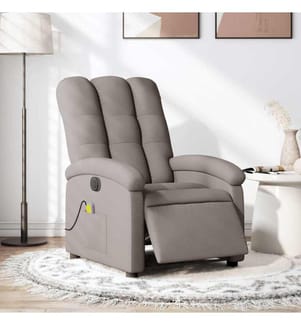 Massagesessel Elektrisch Taupe Stoff