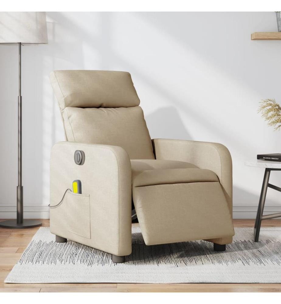 Massagesessel Elektrisch Creme Stoff
