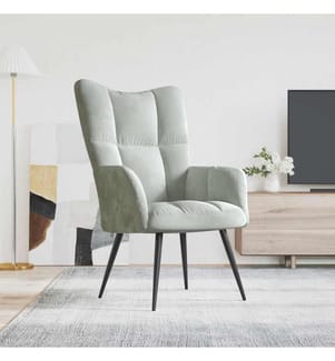 Relaxsessel Hellgrau Samt