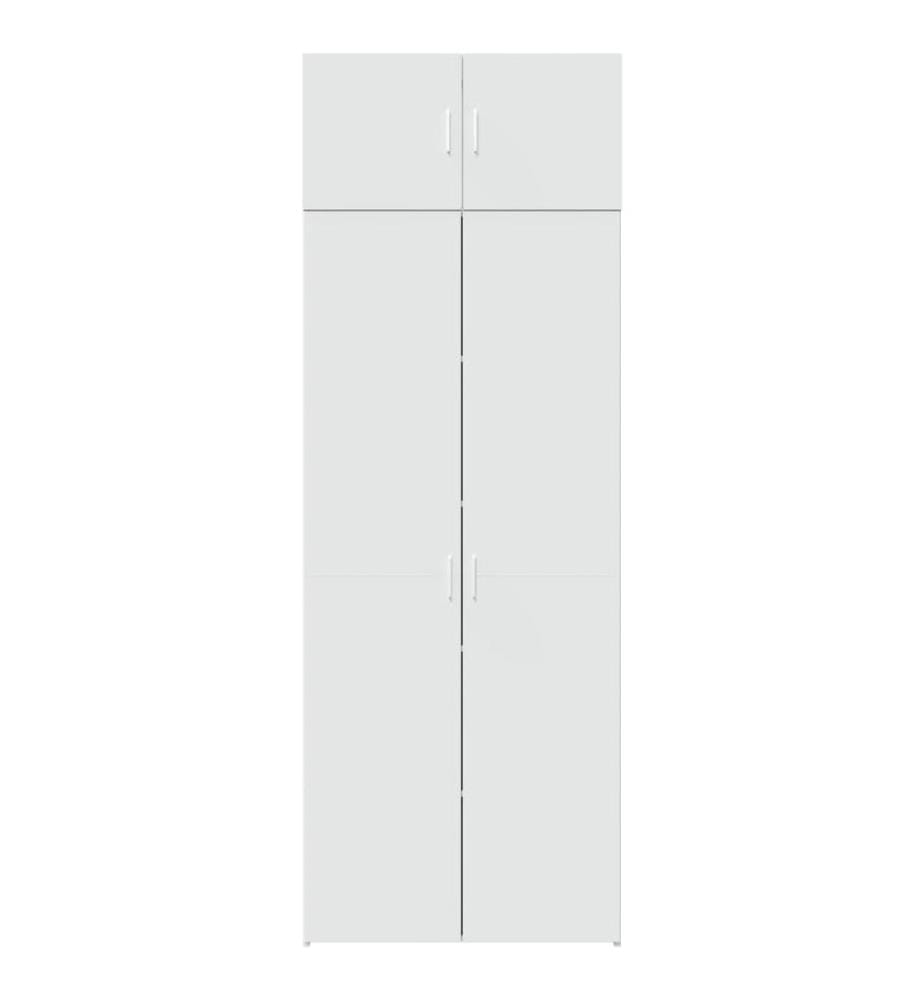Armoire de rangement blanc 80x42,5x225 cm bois d'ingénierie