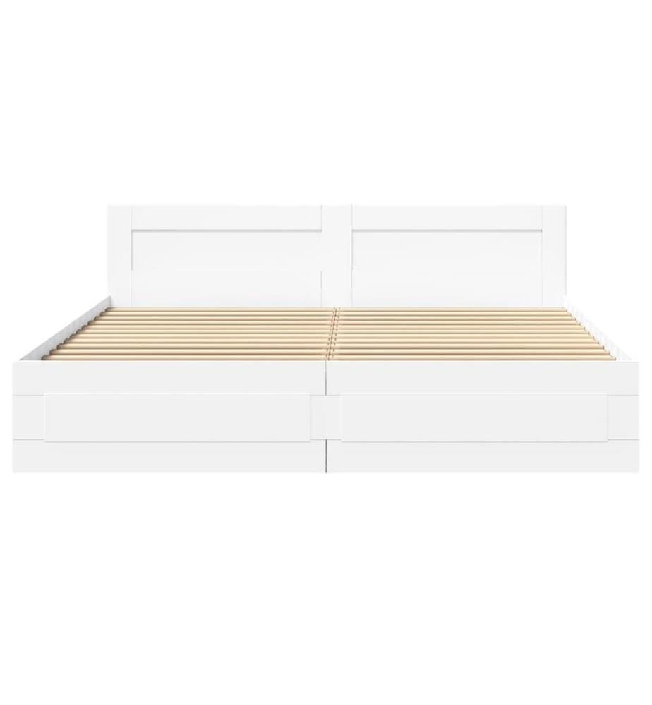 Bettgestell mit Kopfteil ohne Matratze Weiss 180x200 cm