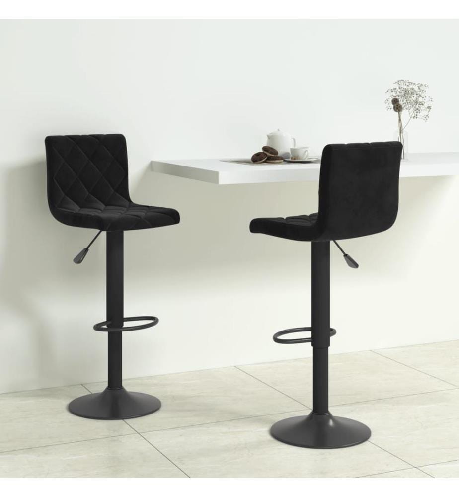 Barhocker 2 Stk. Schwarz Samt