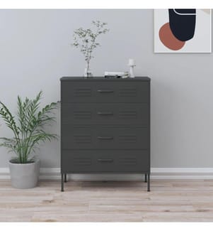Commode Anthracite 80x35x101,5 cm Acier