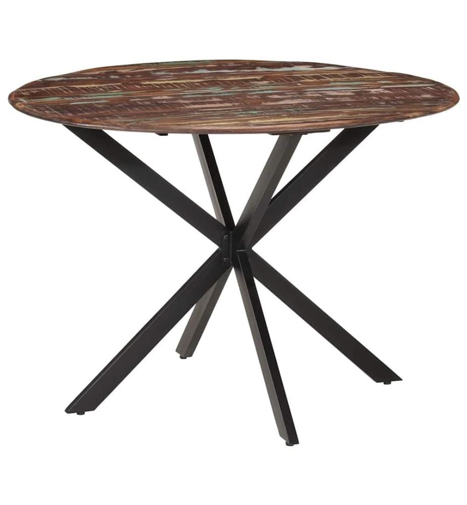 Table à dîner Ø110x78 cm Bois de récupération massif et acier