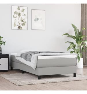 Matelas de lit à ressorts ensachés Gris clair 90x190x20cm Tissu
