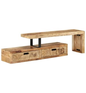 Meuble TV (118-200) x 30 x 40 cm en bois massif de manguier