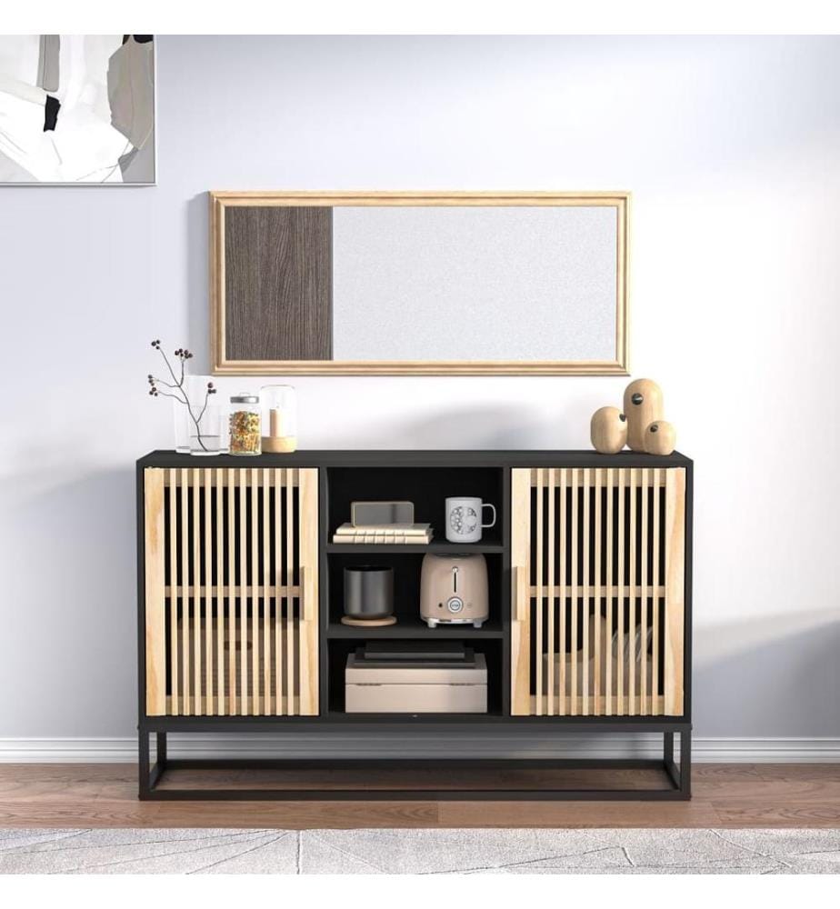 Sideboard Schwarz 105x30x65 cm Holzwerkstoff